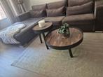 Industriele mango houten Salontafel, 50 tot 100 cm, Rond, Zo goed als nieuw, Minder dan 50 cm