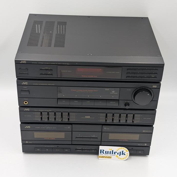 JVC DR-E34L Dubbele cassette deck toren met equalizer, Audio, Tv en Foto, Cassettedecks