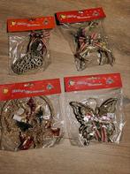 Luxe grote kersthangers goud 4 st, Ophalen of Verzenden, Nieuw