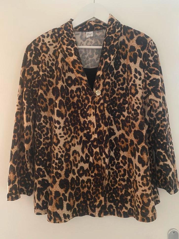 Nieuwe tuniek in panterprint, maat XXL/46, Kleding | Dames, Blouses en Tunieken, Zo goed als nieuw, Maat 46/48 (XL) of groter