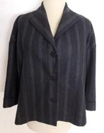 Mooi grijs/zwart 75% wollen top/jasje van Oska! L, Verzenden, Maat 46/48 (XL) of groter, Zo goed als nieuw, Lange mouw