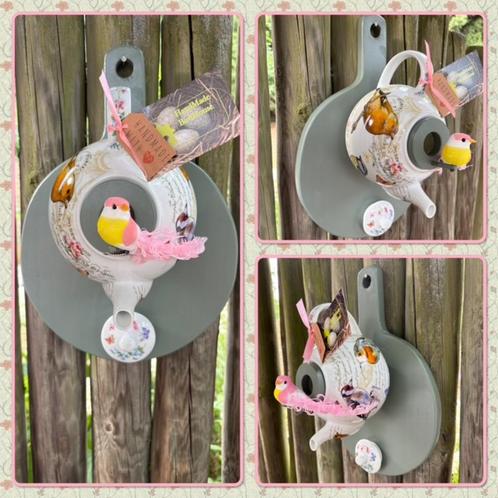 Cadeautip! NBC Vogelprint Broodplank Theepot Vogelhuisje, Tuin en Terras, Vogelhuisjes en Vogelbaden, Nieuw, Ophalen of Verzenden