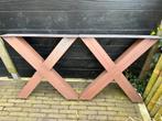 Te koop X-poot Eettafel – Onbehandeld – 2 stuks, Tuin en Terras, Picknicktafels, Staal, Zo goed als nieuw, Ophalen, Vierkant