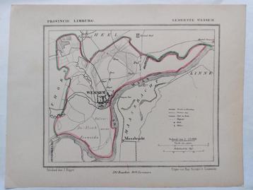 63 / Gemeente Wessem Limburg Litho uit 1866 door J. Kuyper beschikbaar voor biedingen
