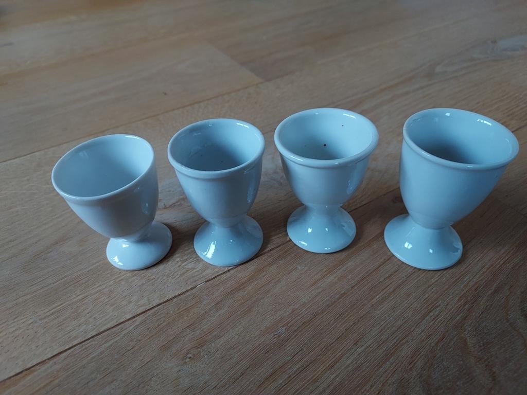 Vintage Aardewerken Eierdopjes - Set van 4, Ophalen of Verzenden, Gebruikt
