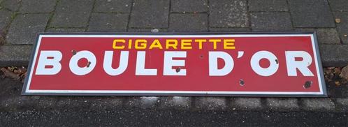 Zeer groot emaille bord Boule D'or Cigarette uit 1952., Verzamelen, Merken en Reclamevoorwerpen, Gebruikt, Reclamebord, Ophalen