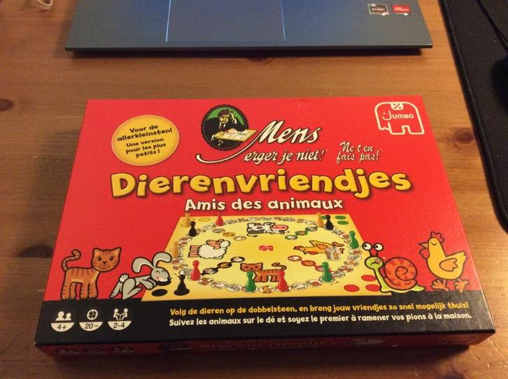 Mens erger je niet Dierenvriendjes. zgan, Hobby en Vrije tijd, Gezelschapsspellen | Bordspellen, Zo goed als nieuw, Een of twee spelers