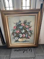 Klassiek bloemenschilderij in gouden lijst, Antiek en Kunst, Ophalen