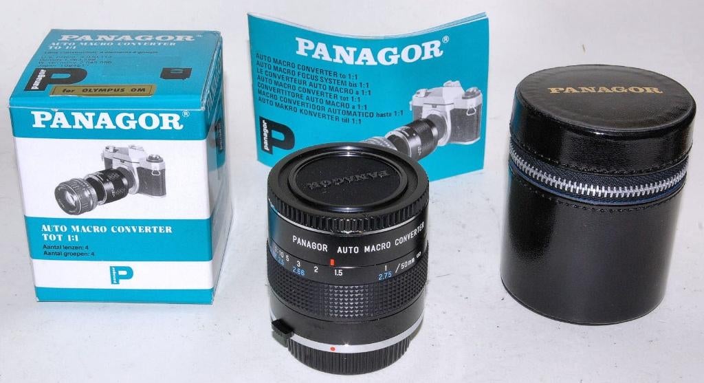 Panagor macro converter voor Olympus OM, Ophalen of Verzenden, Nieuw, Macrolens