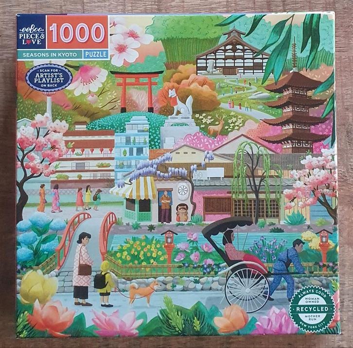Eeboo legpuzzel "Seasons in Kyoto" 1000 stukjes, Hobby en Vrije tijd, Denksport en Puzzels, 500 t/m 1500 stukjes, Ophalen of Verzenden
