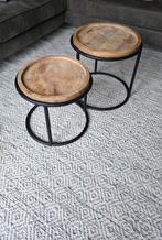 Salontafel set - 2 ronde tafels, Huis en Inrichting, 45 tot 60 cm, Minder dan 55 cm, Gebruikt, Rond