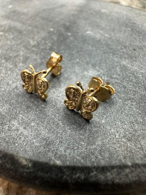 14k gouden vlinder oorbellen AFGEPRIJSD, Sieraden, Tassen en Uiterlijk, Oorbellen, Nieuw, Ophalen of Verzenden