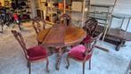 Antieke eettafel met vijf stoelen, Antiek en Kunst, Ophalen