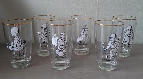 Defensie glazen: 6 stuks, Antiek en Kunst, Curiosa en Brocante, Ophalen