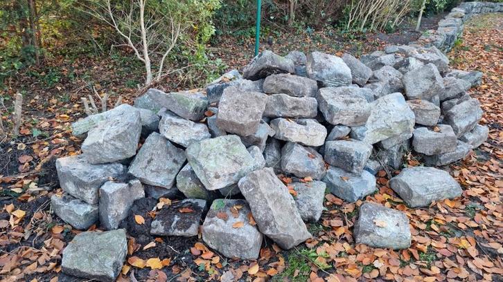 Partij Stenen voor Tuin of Muur, Tuin en Terras, Grind, Keien en Split, Gebruikt, Kei, Grijs, Overige materialen, Ophalen