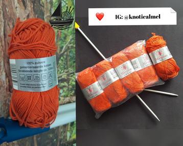 Mariposa Katoen Oranje - 5 Bolletjes beschikbaar voor biedingen