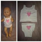 Ondergoed voor 43cm pop wit met roze hartje, Kinderen en Baby's, Speelgoed | Poppen, Ophalen of Verzenden, Nieuw, Babypop