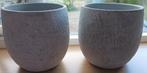 2 grijs getinte potten voor planten, Tuin en Terras, Bloempotten, Ophalen, Rond, Binnen, Zo goed als nieuw