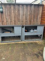 2 konijnenhok + voer + 6m rasterwerk + speeltjes + hooi, Dieren en Toebehoren, Knaagdieren en Konijnen | Hokken en Kooien, 110 cm of meer