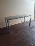 Horeca snijtafel met glas, Huis en Inrichting, Tafels | Sidetables, Ophalen of Verzenden, Glas, Zo goed als nieuw, 25 tot 50 cm