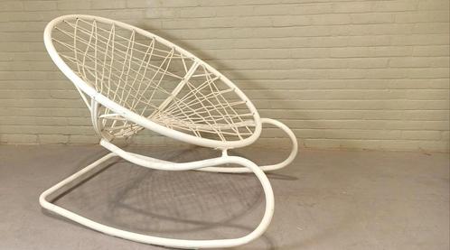 Vintage Axvall schommelstoel, Niels Gammelgaard, IKEA, Huis en Inrichting, Fauteuils, Gebruikt, Kunststof, Metaal, 100 tot 125 cm
