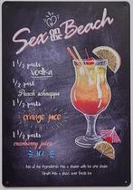 Sex on the beach cocktail reclamebord van metaal wandbord, Info@deconoord.nl, Deco Noord, Nieuw, Ophalen of Verzenden