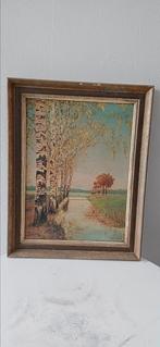 Berkenlandschap van H.A. Dieterich    olieverf op paneel, Antiek en Kunst, Kunst | Schilderijen | Klassiek, Ophalen