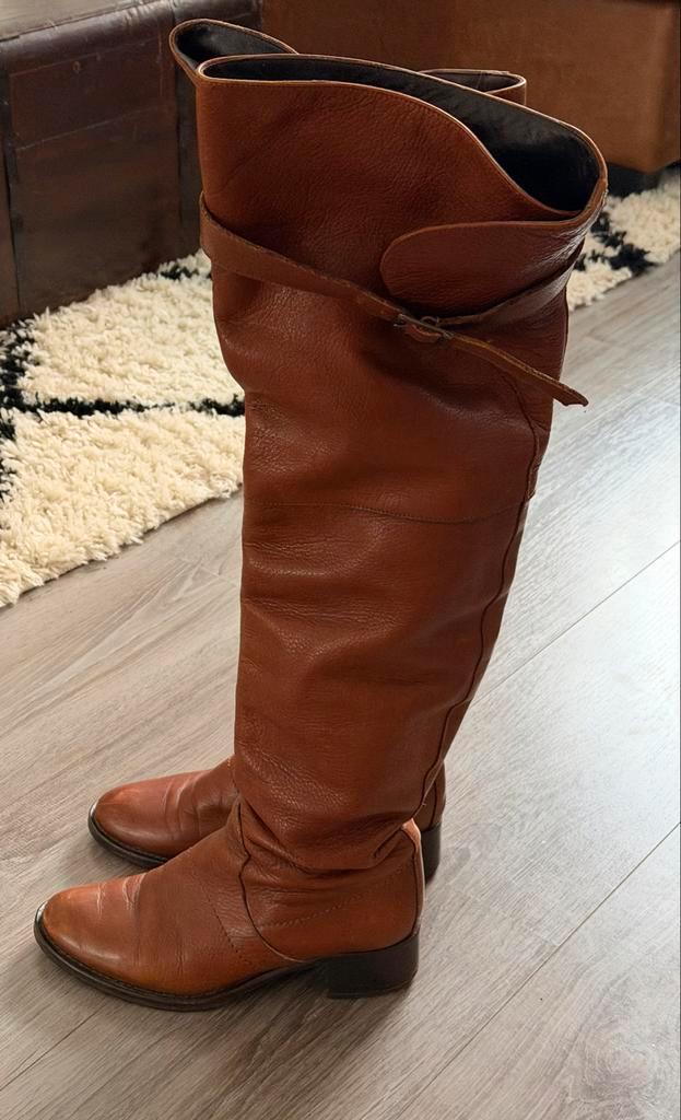 Vero Cuodio echt leren kaplaars maat 37, Kleding | Dames, Schoenen, Gedragen, Hoge laarzen, Bruin, Ophalen of Verzenden