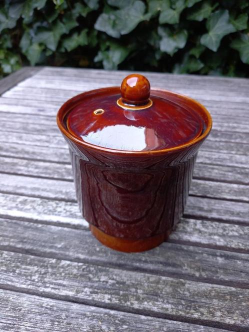 Bruin filter met deksel, hoogte 11 cm zonder deksel, Antiek en Kunst, Antiek | Servies los, Ophalen of Verzenden