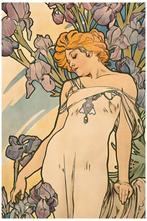 Mooie Art Nouveau Alphonse Mucha Poster affiche, Antiek en Kunst, Ophalen of Verzenden
