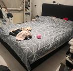 Box spring zonder matras , gratis meenemen, Huis en Inrichting, Slaapkamer | Boxsprings, Ophalen, Gebruikt, Blauw, Tweepersoons