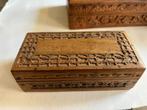 Drie handgesneden houten doosjes - India. ca. 1960-1990., Antiek en Kunst, Ophalen of Verzenden