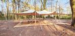Stretchtent 10x12.5 met lussen 1 jaar oud zandkleur, Overige typen, 6 meter of meer, Zo goed als nieuw, 8 meter of meer