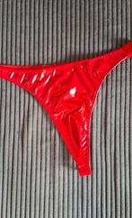 Pu lak Rode String met Open Kruis maat XL, Kleding | Dames, Ondergoed en Lingerie, Generic, Verzenden, Rood, String