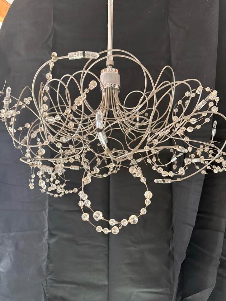 Lampen Set: Hanglamp, 2 Tafellampen & Schemerlamp, Huis en Inrichting, Lampen | Hanglampen, Gebruikt, 75 cm of meer, Metaal, Ophalen of Verzenden