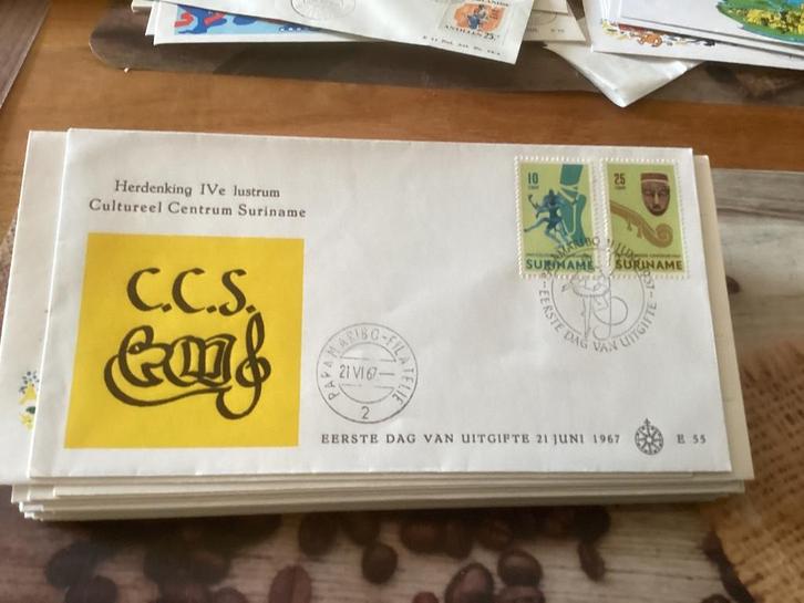 No4867 Suriname E55 karrewiel Heb ook van Nederland jaargang, Postzegels en Munten, Postzegels | Eerstedagenveloppen, Onbeschreven