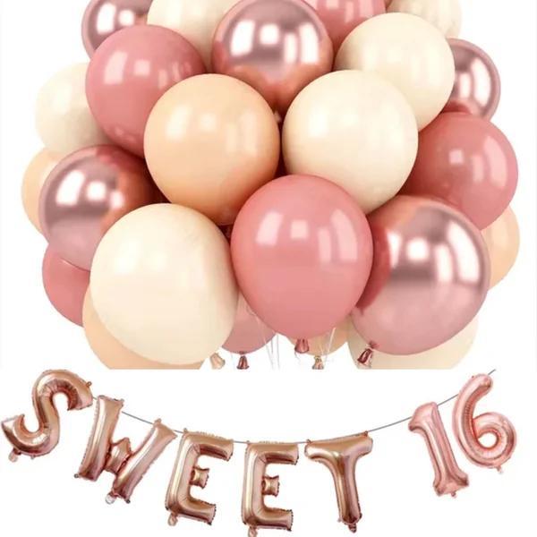 Sweet 16 decoratie set, Hobby en Vrije tijd, Feestartikelen, Nieuw, Versiering, Verjaardag, Ophalen of Verzenden