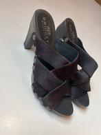 Zwarte Bridget Shuster Muiltjes met Hoge Hak maat 39, Zwart, Zo goed als nieuw, Sandalen of Muiltjes, Ophalen of Verzenden