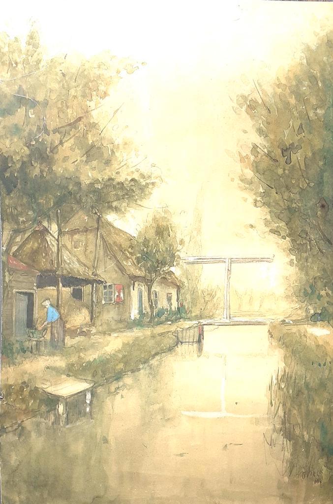 Pieck Henri   1895-1972. 2 Stuks, broer van Anton Pieck, Antiek en Kunst, Kunst | Schilderijen | Klassiek, Ophalen of Verzenden