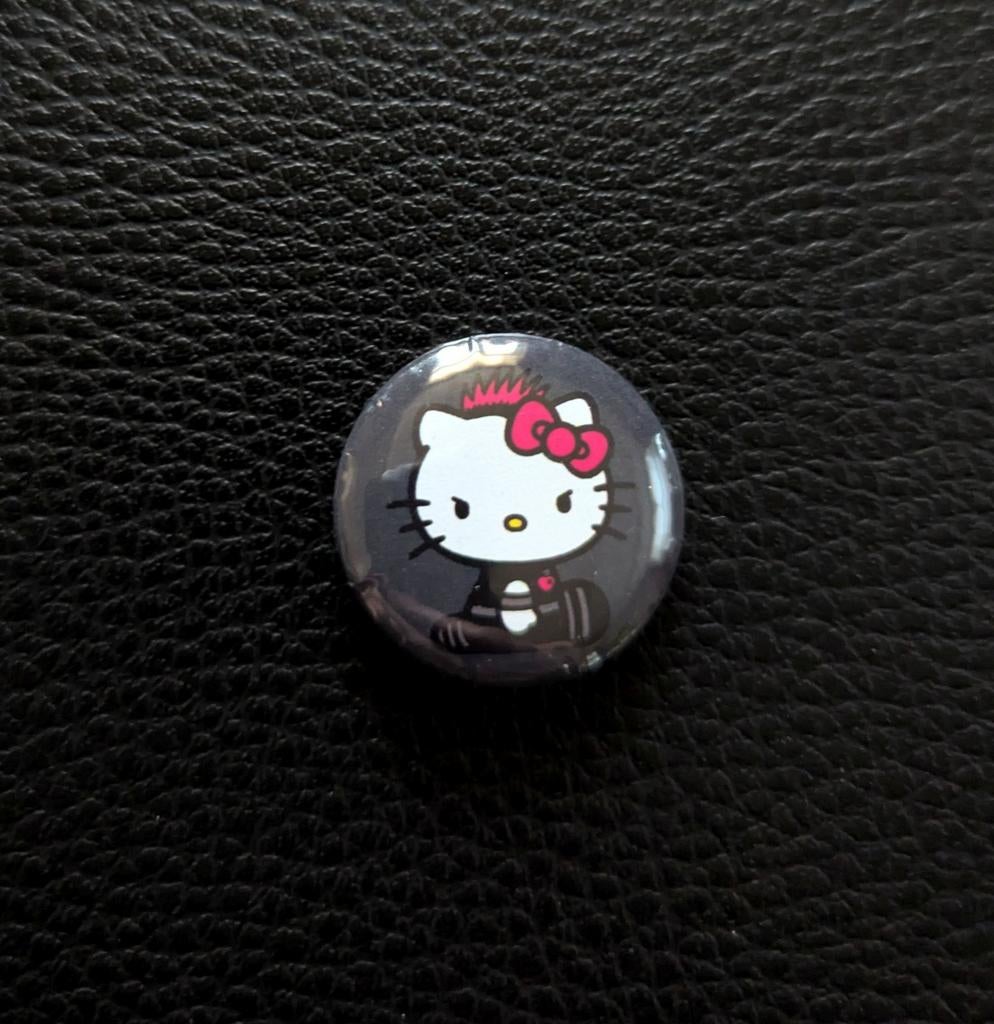 Hello Kitty - 25 mm button/speld - Grijs/Roze, Ophalen of Verzenden, Nieuw
