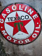 Emaille reclame reclamebord emaillebord garage texaco, Ophalen, Gebruikt, Reclamebord