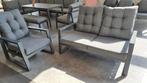 Verstelbare loungebank met loungestoel, Tuin en Terras, Tuinsets en Loungesets, Ophalen, 3 zitplaatsen, Aluminium, Zo goed als nieuw