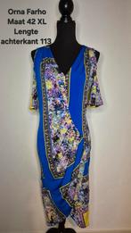 Orna Farho jurk maat XL blauw geel paisley, Ophalen of Verzenden, Zo goed als nieuw, Maat 46/48 (XL) of groter, Blauw