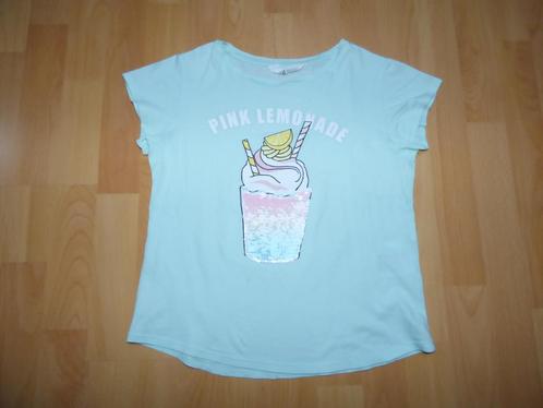 Leuk mintgroen t-shirt met limonade van H&M, maat 146/152, Kinderen en Baby's, Kinderkleding | Maat 146, Gebruikt, Meisje, Shirt of Longsleeve