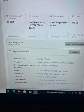 Hp PRO X2 612 G2 8GB 256GB SSD 12” Touchscreen beschikbaar voor biedingen