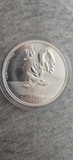 Zilveren 999 Donald Duck Kerst Munt, Ophalen of Verzenden, Overige waardes, Losse munt, Zilver