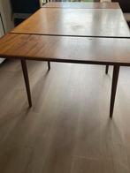Vintage tafel vierkant met twee uitschuifbladen ., Huis en Inrichting, Tafels | Eettafels, Ophalen, Overige materialen, Gebruikt