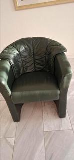 Tafel (Leolux) en 6 lederen fauteuils kuipjes, Ophalen of Verzenden, Zo goed als nieuw, Modern, 50 tot 75 cm