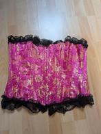 Roze corset met zwarte ruches en gouden details, Kleding | Dames, Carnavalskleding en Feestkleding, Carnaval, Maat 46/48 (XL) of groter