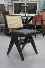 8 x eetkamerstoel Pierre Jeanneret stijl zwart hout webbing, Huis en Inrichting, Stoelen, Vijf, Zes of meer stoelen, Hout, Zo goed als nieuw